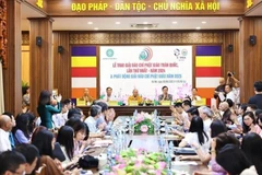 Quang cảnh Lễ trao Giải Báo chí Phật giáo lần thứ nhất - năm 2024. (Ảnh: Minh Đức/TTXVN)