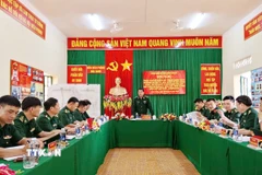 Thiếu tướng Trần Ngọc Hữu, Phó Tư lệnh Bộ đội Biên phòng phát biểu chỉ đạo.(Ảnh: TTXVN phát)