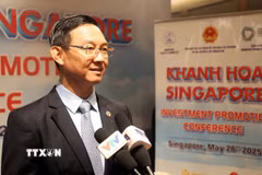 Đại sứ Việt Nam tại Singapore Trần Phước Anh trả lời phóng viên TTXVN. (Ảnh: Tất Đạt/TTXVN)