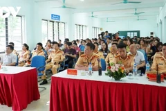 Công an tỉnh Thái Nguyên khai mạc kỳ sát hạch lái xe đầu tiên. (Nguồn: VOV)