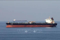 Tàu chở dầu di chuyển qua eo biển Hormuz. (Ảnh: Reuters/TTXVN)