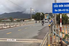 Cầu Đơn Dương (thuộc quốc lộ 27 qua xã D’Ran, Lâm Đồng) đã được kiểm định, đánh giá chất lượng và khả năng khai thác sau khi triển khai thi công gia cố. (Ảnh: TTXVN phát)