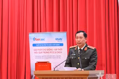 Thượng tướng Lê Văn Tuyến, Thứ trưởng Bộ Công an phát biểu tại lễ ra mắt Trung tâm.(Nguồn: QĐND)