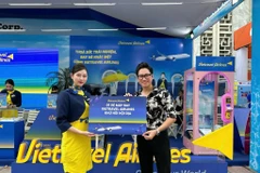 Tại triển lãm, gian trưng bày của Vietravel Airlines được thiết kế thành một chuỗi hành trình cảm xúc với 4 khu vực trải nghiệm.