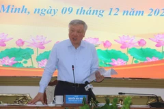 Phó Thủ tướng Thường trực Chính phủ Nguyễn Hoà Bình phát biểu kết luận tại buổi làm việc. (Ảnh: Hứa Chung/TTXVN)