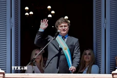 Tổng thống Argentina Javier Milei phát biểu tại Buenos Aires, Argentina. (Ảnh: THX/TTXVN)