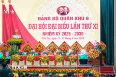 Thượng tướng Võ Minh Lương. phá biểu chỉ đạo Đại hội (Ảnh: Thanh Liêm/TTXVN)