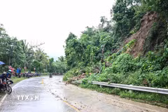 Hiện trường vụ lở đất ở tỉnh Sarangani, Philippines. (Ảnh: THX/TTXVN phát)