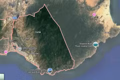Xã Cà Ná nơi có dự án vừa bị thu hồi. (Ảnh: Google Map)