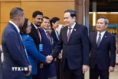 Chủ tịch Quốc hội Trần Thanh Mẫn tiếp Lãnh đạo các thành phố ASEAN. (Ảnh: Doãn Tấn/TTXVN)