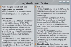 Đường đi của bão số 13 năm 2025 - dự báo từ 13h ngày 5/11 đến 1h ngày 8/11