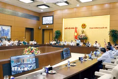 Ủy ban Thường vụ Quốc hội biểu quyết. (Ảnh: Doãn Tấn/TTXVN)