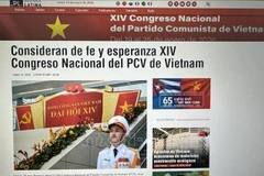Chuyên trang của Prensa Latina về Đại hội đại biểu toàn quốc lần thứ XIV của Đảng Cộng sản Việt Nam. (Ảnh: TTXVN phát)