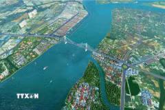 Phối cảnh cầu Cát Lái bắc qua sông Đồng Nai nối thành phố Đồng Nai và Thành phố Hồ Chí Minh. (Ảnh: TTXVN phát)