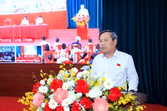 Chủ tịch UBND thành phố Hà Nội Vũ Đại Thắng phát biểu tại hội nghị. (Nguồn: Hà Nội Mới)