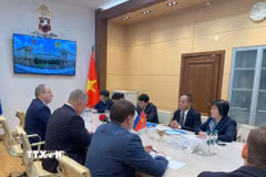 Trung tướng Nguyễn Thanh Tùng, Giám đốc Công an thành phố Hà Nội tại buổi làm việc. (Ảnh: Trần Hải/TTXVN)