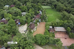 Xóm Lũy Ải hay còn gọi là Mường Ải mang vẻ đẹp hoài niệm với những nóc nhà sàn nằm ven sườn đồi, trong thung lũng xứ Mường Bi rộng lớn. (Ảnh: Trọng Đạt/TTXVN)