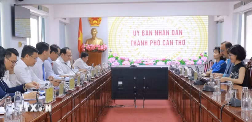 Quang cảnh buổi làm việc. (Ảnh: Ngọc Thiện/TTXVN)