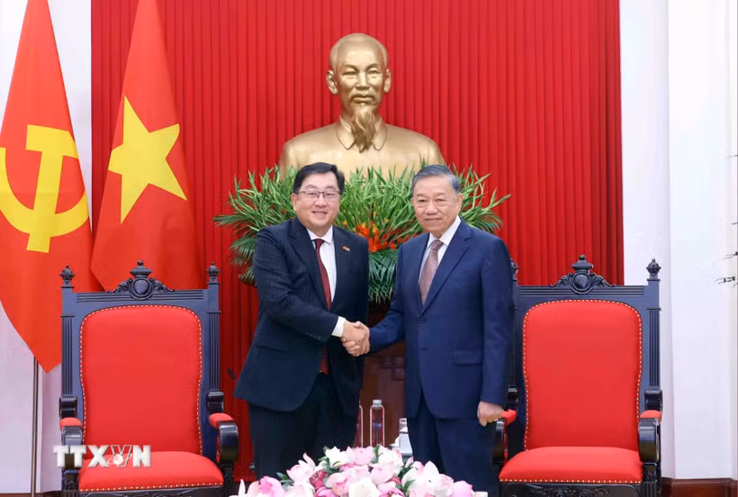 Tổng Bí thư, Chủ tịch nước Tô Lâm tiếp Đại sứ Đặc mệnh toàn quyền Malaysia tại Việt Nam Dato’ Tan Yang Thai. (Ảnh: Phạm Kiên/TTXVN)