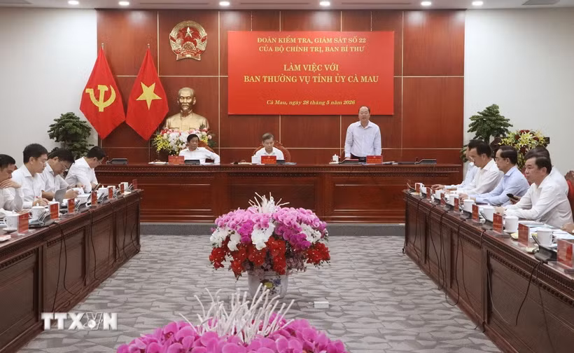Quang cảnh buổi làm việc. (Ảnh: Tuấn Phi/TTXVN)