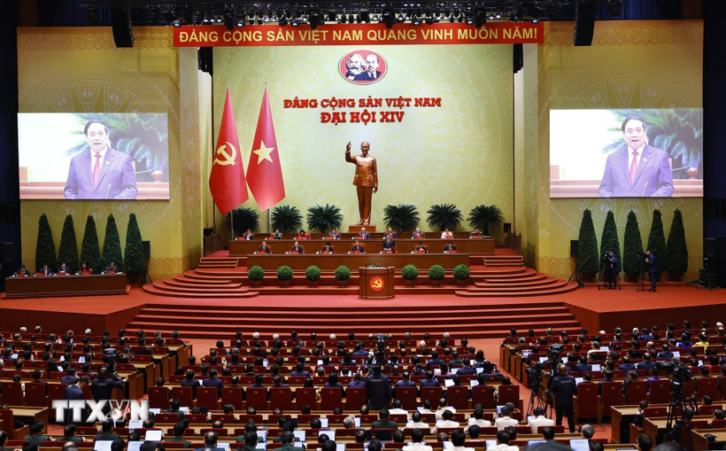 Phiên bế mạc Đại hội XIV của Đảng. (Ảnh: TTXVN)