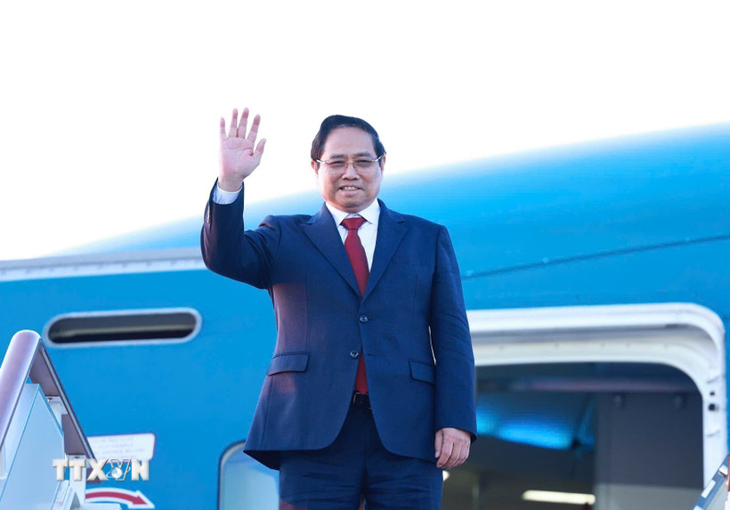 Thủ tướng Phạm Minh Chính rời thủ đô Moskva về nước, kết thúc tốt đẹp chuyến thăm chính thức Liên bang Nga. (Ảnh: Dương Giang/TTXVN)