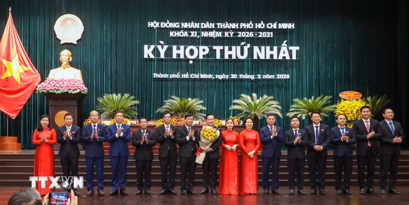 Thường trực Hội đồng Nhân dân và các ban thuộc Hội đồng Nhân dân Thành phố Hồ Chí Minh nhiệm kỳ 2026-2031. (Ảnh: Liên Sơn/TTXVN)