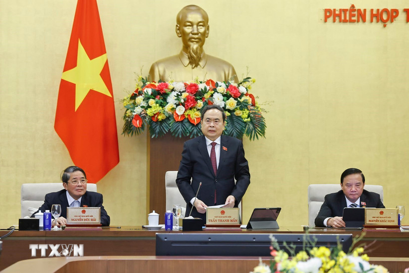 Chủ tịch Quốc hội Trần Thanh Mẫn phát biểu khai mạc Phiên họp. (Ảnh: Doãn Tấn/TTXVN)