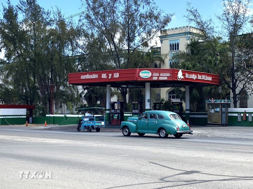 Một trạm nhiên liệu ở La Habana (Cuba). (Ảnh: Ngọc Duy/TTXVN)