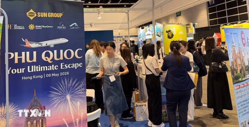 Một gian hàng của doanh nghiệp lữ hành và khách sạn Việt Nam tại ITE 2026. (Ảnh:Lê Anh/TTXVN)