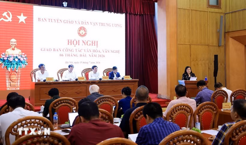 Hội nghị giao ban công tác văn hóa, văn nghệ 6 tháng đầu năm 2026. (Ảnh: Tuấn Anh/TTXVN)
