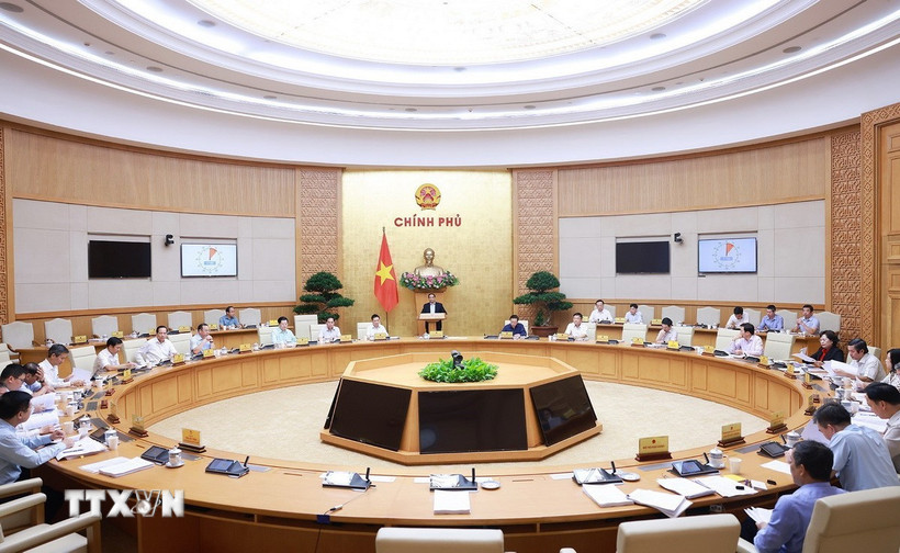 Phiên họp Chính phủ chuyên đề về xây dựng pháp luật tháng 9 năm 2025 (phiên thứ hai). (Ảnh: Dương Giang/TTXVN)