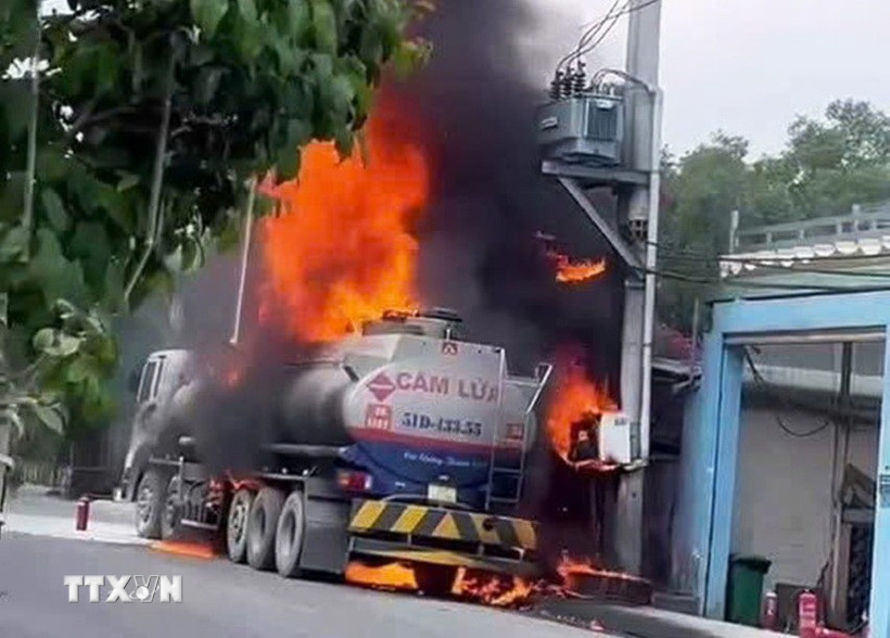 Hiện trường vụ cháy. (Ảnh: TTXVN phát)