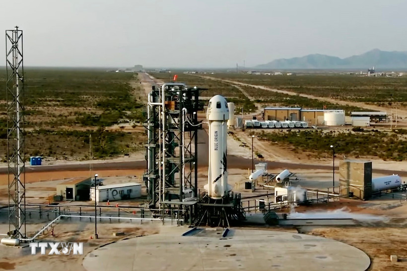 Tàu New Shepard tại Texas, Mỹ. (Ảnh: THX/TTXVN)