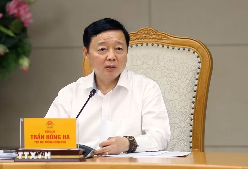 Phó Thủ tướng Trần Hồng Hà phát biểu chỉ đạo. (Ảnh: Văn Điệp/TTXVN)