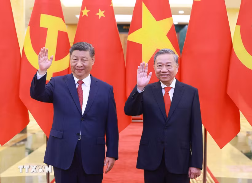Tổng Bí thư Tô Lâm hội đàm với Tổng Bí thư, Chủ tịch nước Trung Quốc Tập Cận Bình thăm cấp Nhà nước tới Việt Nam năm 2025. (Ảnh: Thống Nhất/TTXVN)