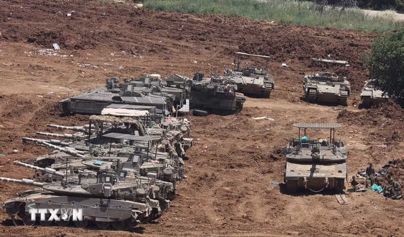 Binh sỹ Israel được triển khai gần biên giới với Liban. (Ảnh: THX/TTXVN phát)