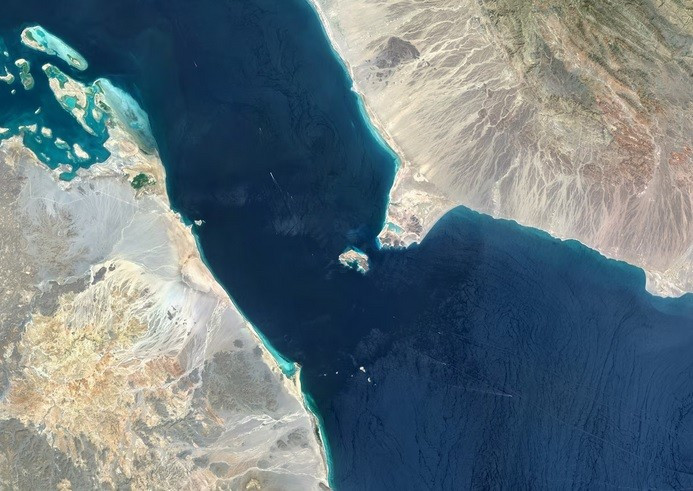 Ảnh vệ tinh về Eo biển Bab al-Mandeb. (Nguồn: Getty Images)
