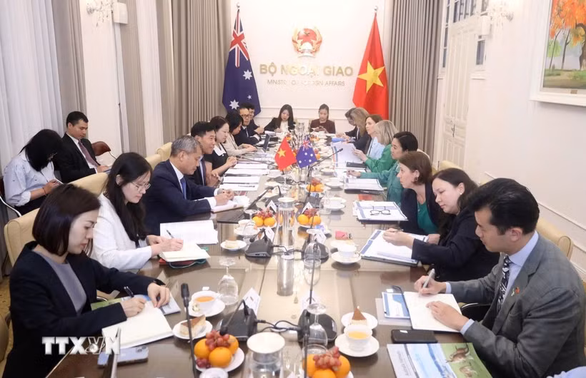 Đối thoại Quan chức cấp cao Việt Nam-Australia lần thứ hai. (Ảnh: TTXVN phát)