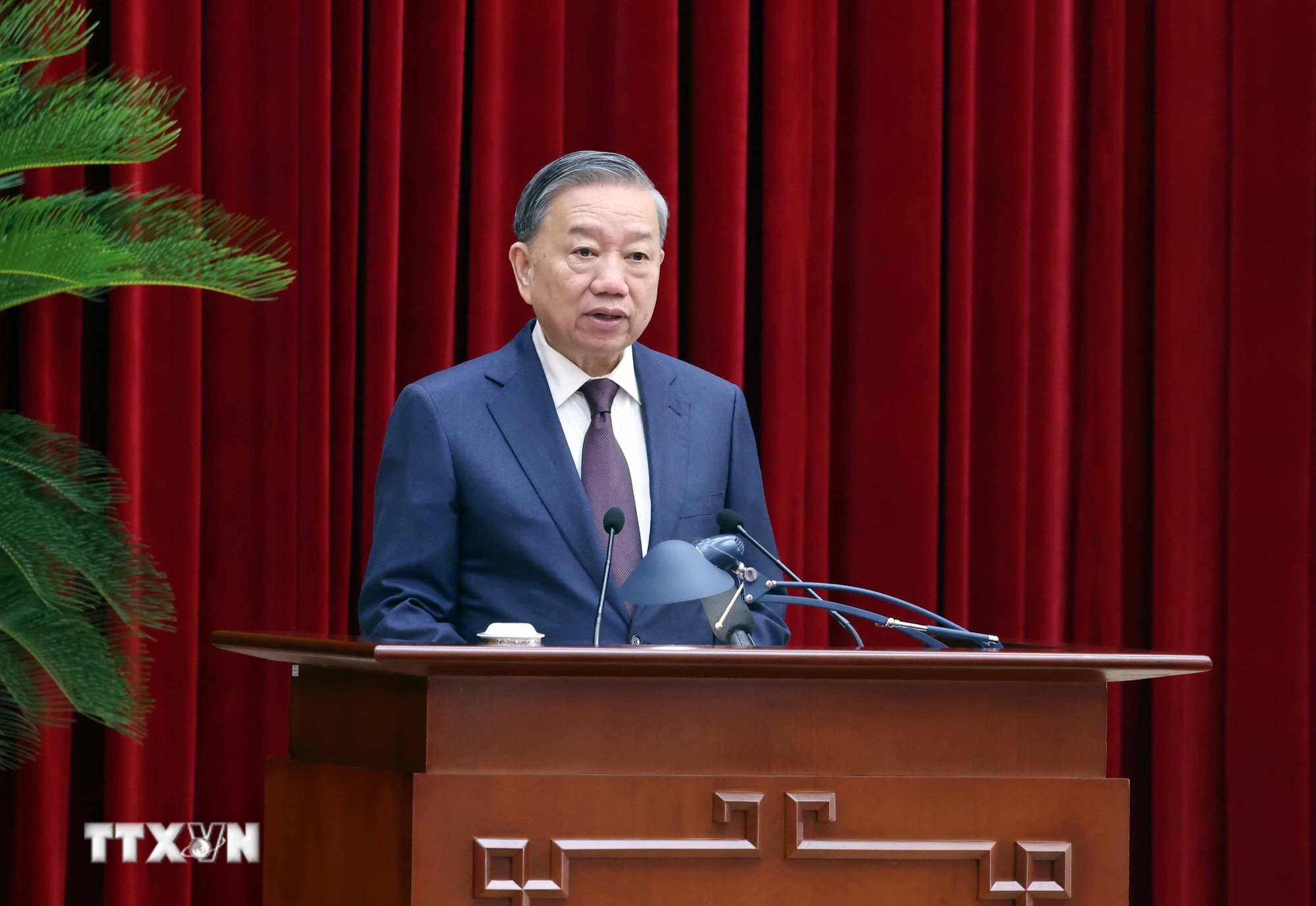 Tổng Bí thư Tô Lâm phát biểu khai mạc Hội nghị. (Ảnh: Thống Nhất/TTXVN)