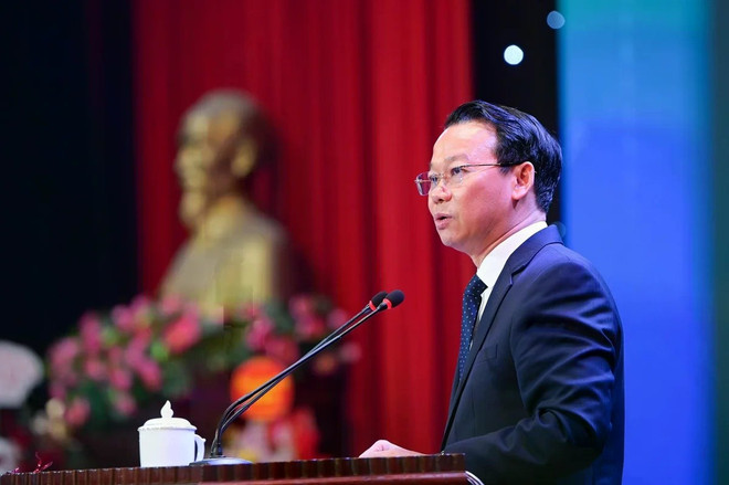 Bộ trưởng Bộ Nông nghiệp và Môi trường Đỗ Đức Duy phát biểu. (Ảnh: Khương Trung) bo-truong-do-duc-duy-2595.jpg
