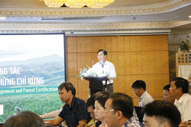 Ông Nguyễn Văn Diện - Phó Cục trưởng Cục Lâm nghiệp và Kiểm lâm, Bộ Nông nghiệp và Môi trường phát biểu. (Ảnh: Quỳnh Hương) ong-dien.jpg