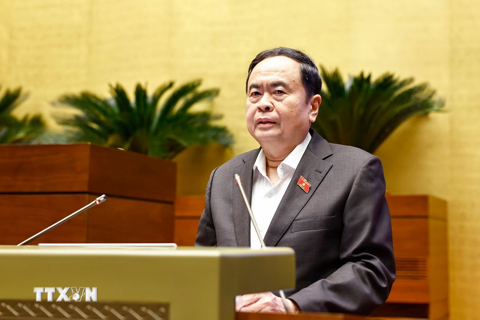 Chủ tịch Quốc hội Trần Thanh Mẫn phát biểu chỉ đạo hội nghị. (Ảnh: Doãn Tấn/TTXVN)