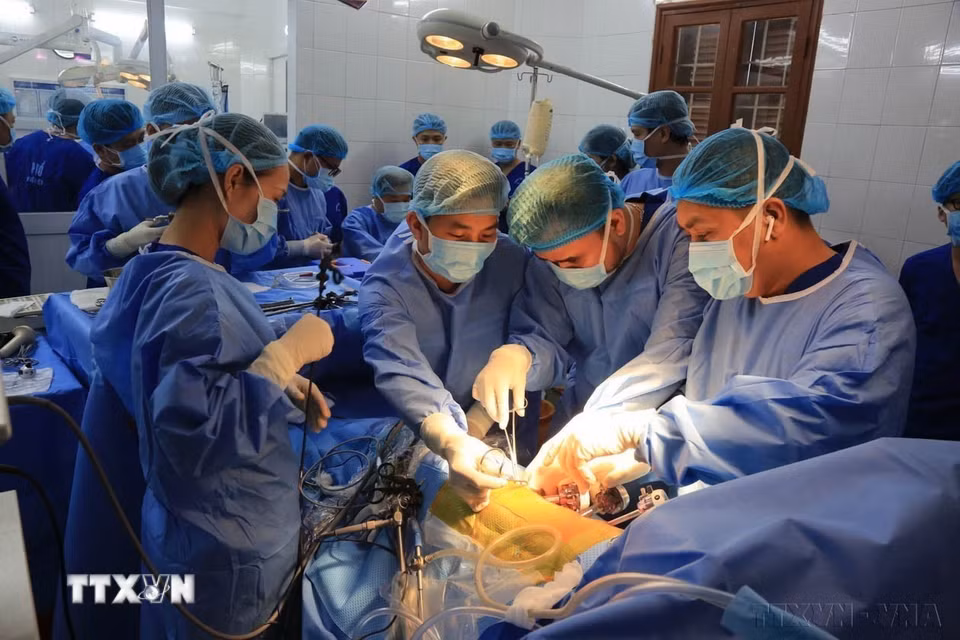 Bệnh viện Hữu nghị Việt Tiệp, thành phố Hải Phòng, phối hợp cùng Bệnh viện Hữu nghị Việt Đức công bố thông tin về ca ghép thận thành công đầu tiên, đánh dấu sự phát triển về chuyên môn và tổ chức của bệnh viện năm 2023. (Ảnh: TTXVN phát)