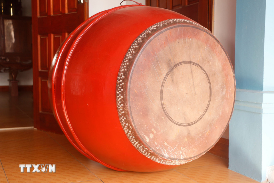 Trống Hoàng Hà có lịch sử hàng trăm năm nay. (Ảnh: Bích Huệ/TTXVN)