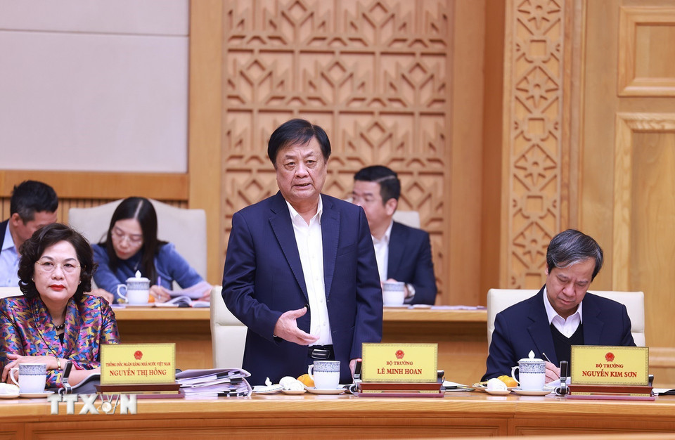 Bộ trưởng Bộ Nông nghiệp và Phát triển Nông thôn Lê Minh Hoan phát biểu. (Ảnh: Dương Giang/TTXVN)