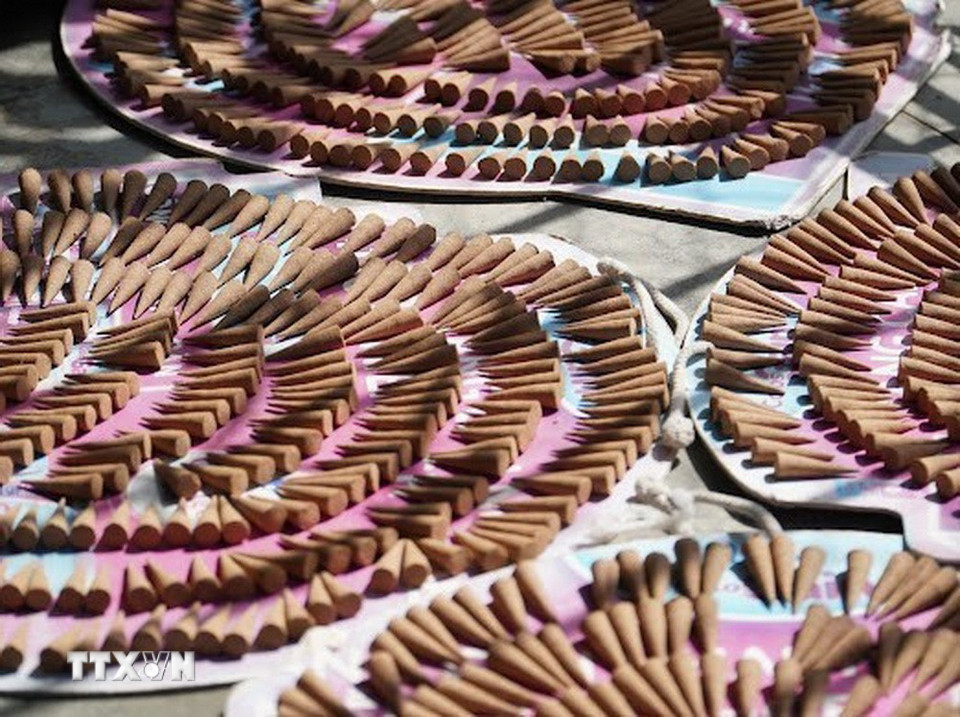 Sản phẩm trầm nụ của làng nghề trầm hương tại thôn Phú Hội 1, xã Vạn Thắng, huyện Vạn Ninh, tỉnh Khánh Hòa. (Ảnh: Đặng Tuấn/TTXVN)