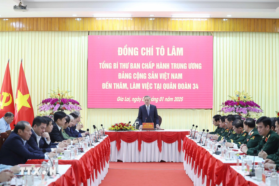 Tổng Bí thư Tô Lâm phát biểu. (Ảnh: Thống Nhất/TTXVN)
