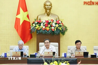Chủ tịch Quốc hội Trần Thanh Mẫn phát biểu. (Ảnh: Doãn Tấn/TTXVN)