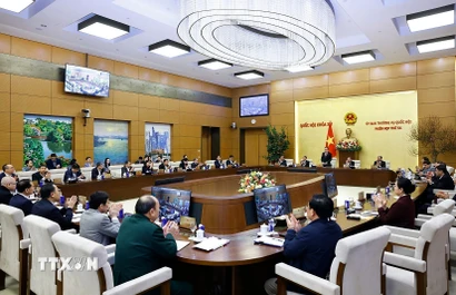 Chủ tịch Quốc hội Trần Thanh Mẫn phát biểu khai mạc Phiên họp. (Ảnh: Doãn Tấn/TTXVN)